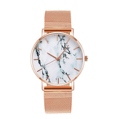 Fashion Rose Gold Mesh Band Creative Marble Female Wrist Watch Luxury Women Quartz Watches Gifts Relogio Feminino Drop Shipping