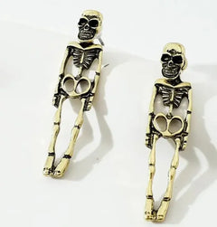 Halloween Earrings Skull Simulation Human Skeleton Detachable Stud Earrings